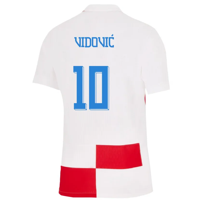 Danxen Męski Chorwacja Gabriel Vidovic #10 Biało - Czerwony Domowa Koszulka 24-26 Koszulki Klubowe