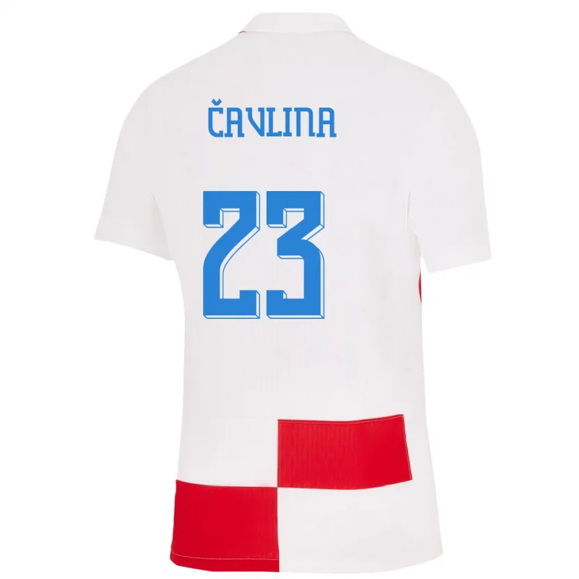 Danxen Męski Chorwacja Nikola Cavlina #23 Biało - Czerwony Domowa Koszulka 24-26 Koszulki Klubowe