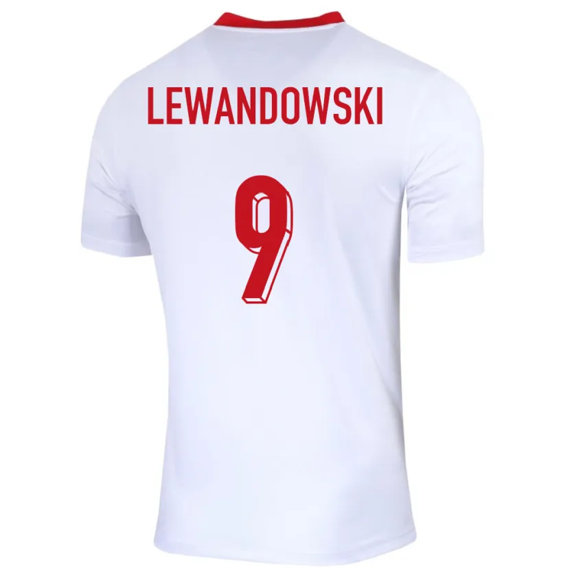 Danxen Męski Polska Robert Lewandowski #9 Biały Domowa Koszulka 24-26 Koszulki Klubowe