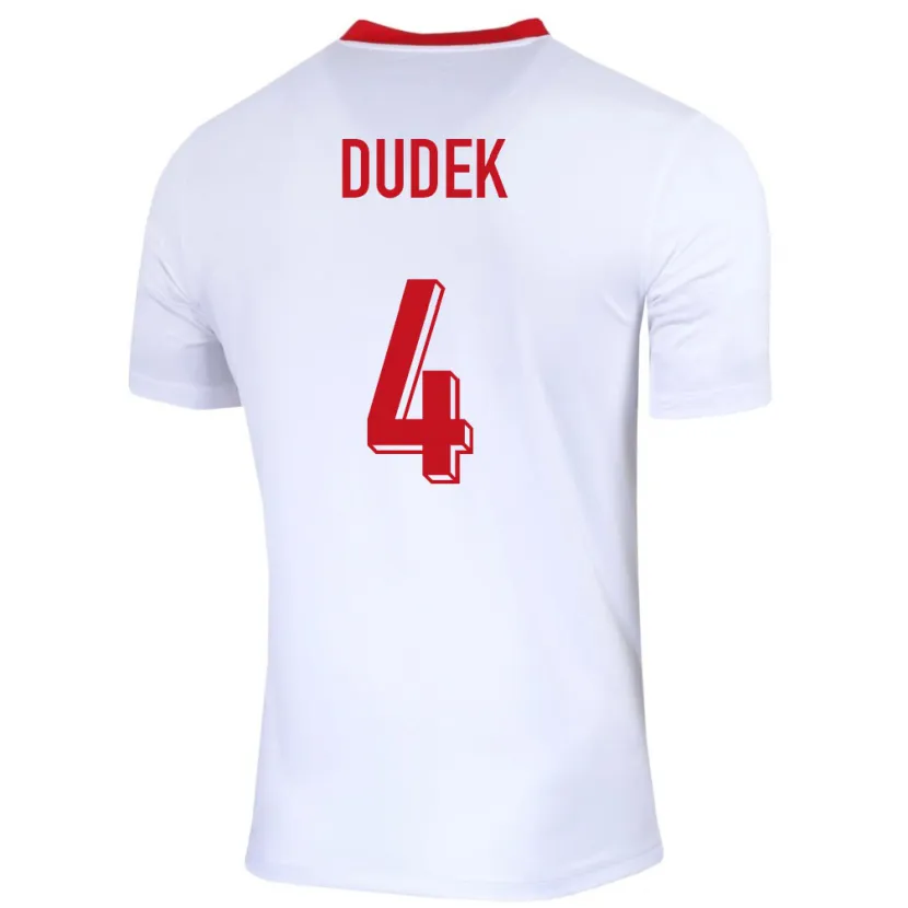 Danxen Męski Polska Paulina Dudek #4 Biały Domowa Koszulka 24-26 Koszulki Klubowe