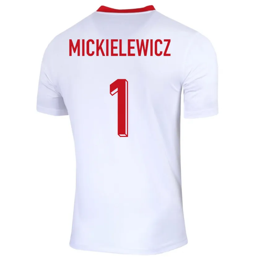 Danxen Męski Polska Aleksander Mickielewicz #1 Biały Domowa Koszulka 24-26 Koszulki Klubowe