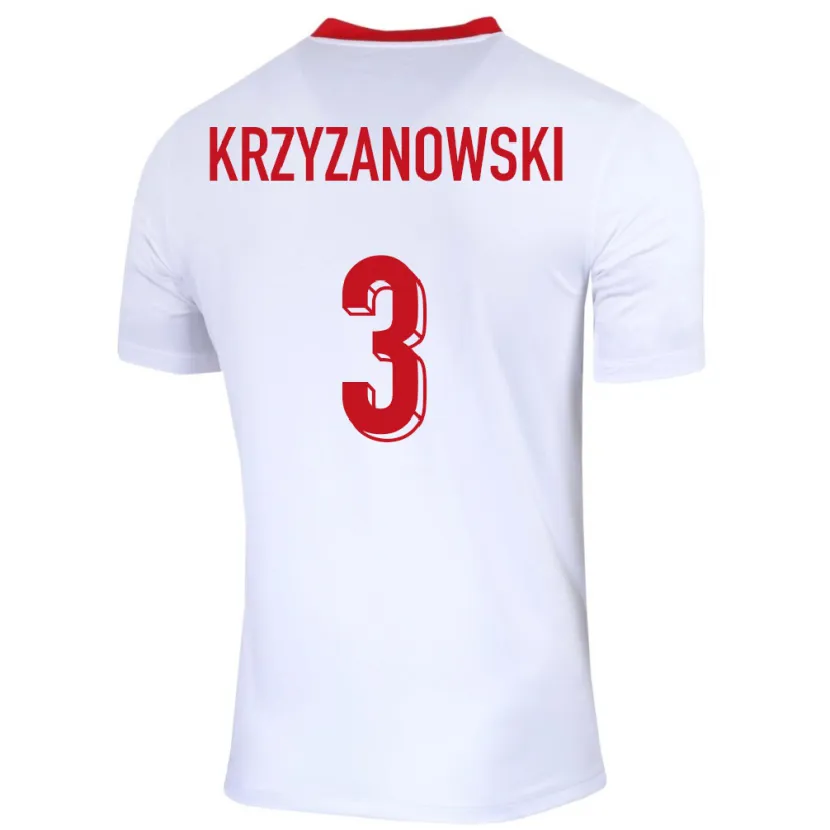 Danxen Męski Polska Jakub Krzyzanowski #3 Biały Domowa Koszulka 24-26 Koszulki Klubowe
