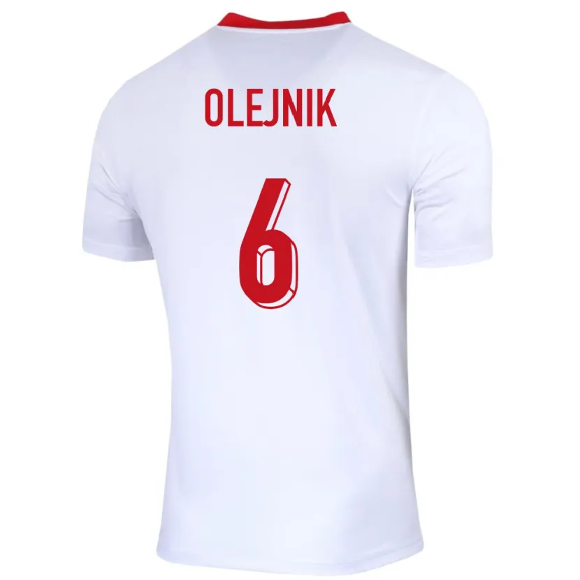 Danxen Męski Polska Patryk Olejnik #6 Biały Domowa Koszulka 24-26 Koszulki Klubowe