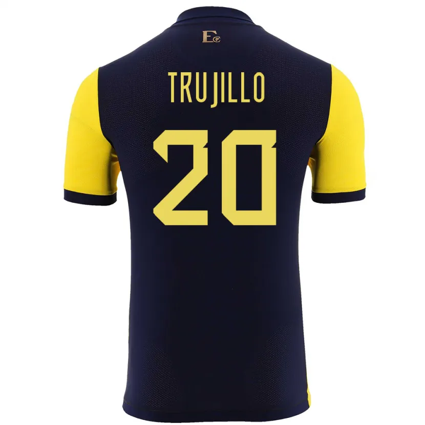 Danxen Męski Ecuador Isabel Trujillo #20 Żółty Domowa Koszulka 24-26 Koszulki Klubowe