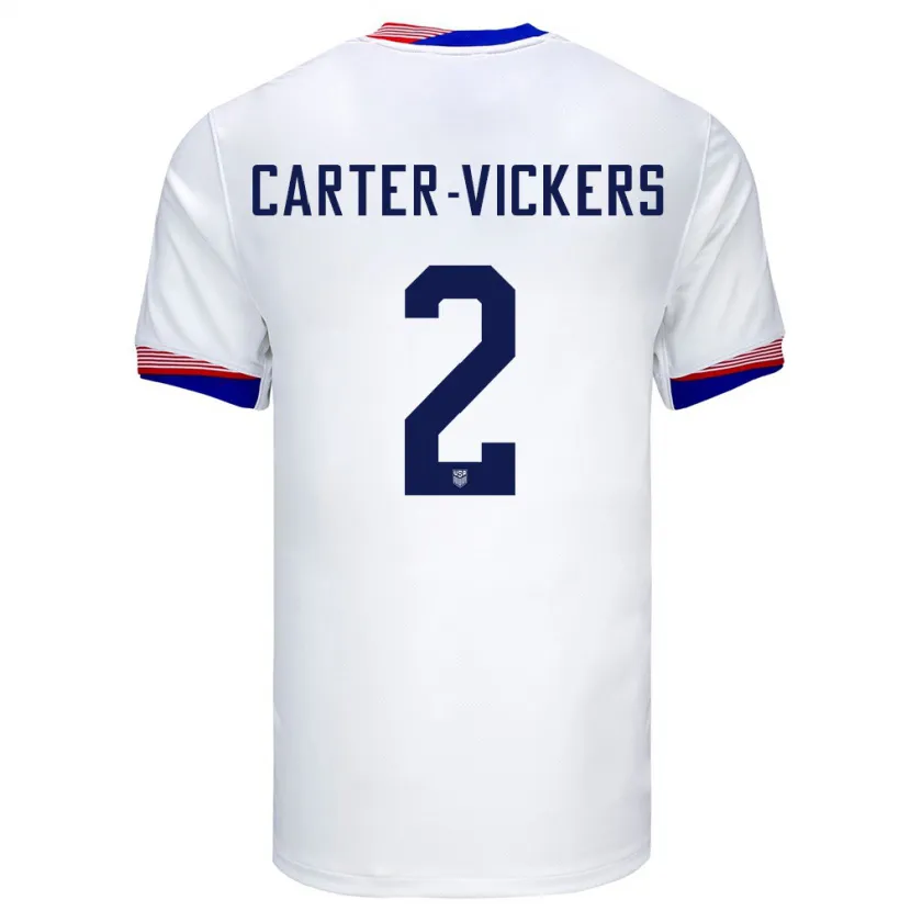 Danxen Męski Stany Zjednoczone Cameron Carter-Vickers #2 Biały Domowa Koszulka 24-26 Koszulki Klubowe
