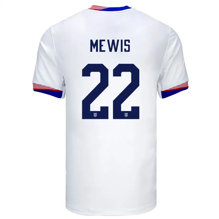 Danxen Męski Stany Zjednoczone Kristie Mewis #22 Biały Domowa Koszulka 24-26 Koszulki Klubowe