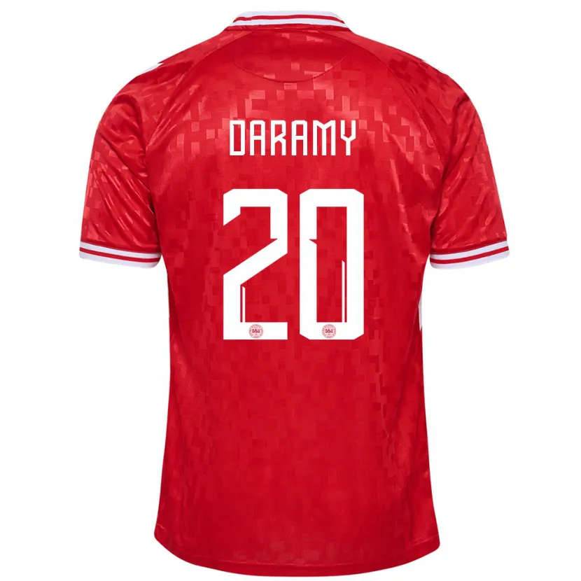 Danxen Męski Dania Mohamed Daramy #20 Czerwony Domowa Koszulka 24-26 Koszulki Klubowe