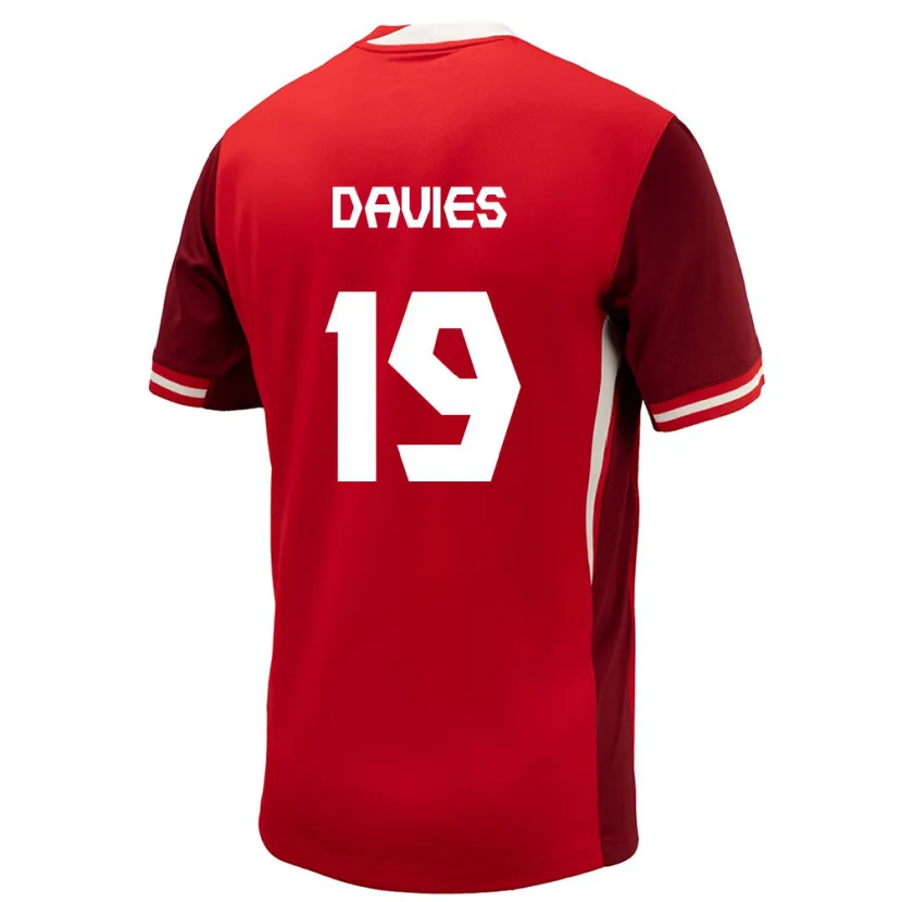 Danxen Męski Kanada Alphonso Davies #19 Czerwony Domowa Koszulka 24-26 Koszulki Klubowe