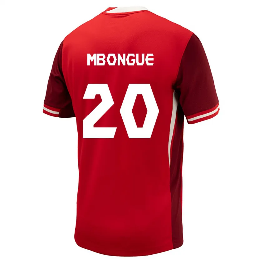 Danxen Męski Kanada Hugo Mbongue #20 Czerwony Domowa Koszulka 24-26 Koszulki Klubowe
