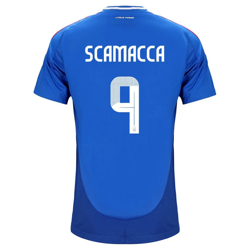 Danxen Męski Włochy Gianluca Scamacca #9 Niebieski Domowa Koszulka 24-26 Koszulki Klubowe