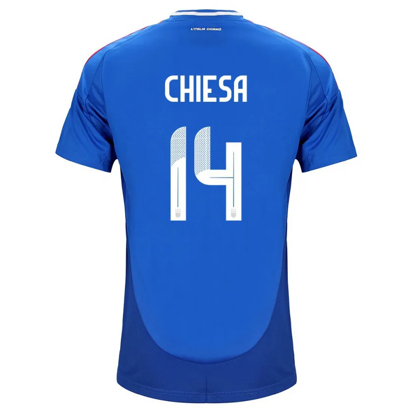 Danxen Męski Włochy Federico Chiesa #14 Niebieski Domowa Koszulka 24-26 Koszulki Klubowe