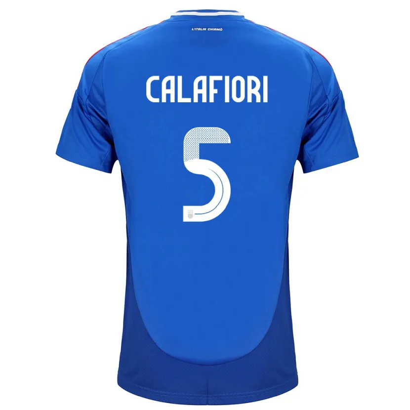 Danxen Męski Włochy Riccardo Calafiori #5 Niebieski Domowa Koszulka 24-26 Koszulki Klubowe