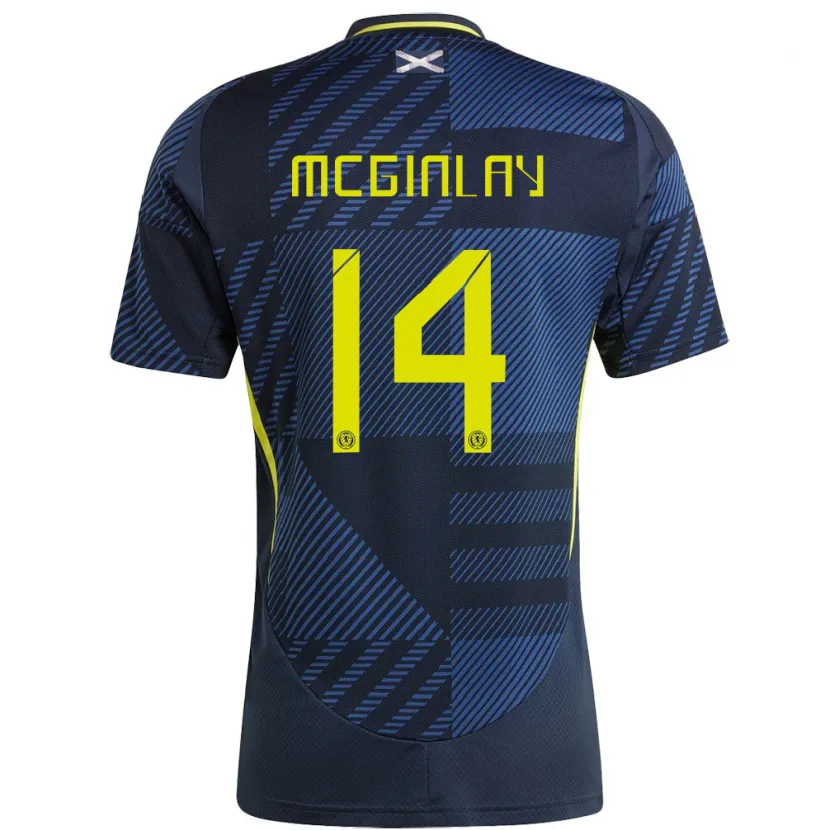 Danxen Męski Szkocja Aiden Mcginlay #14 Ciemny Niebieski Domowa Koszulka 24-26 Koszulki Klubowe