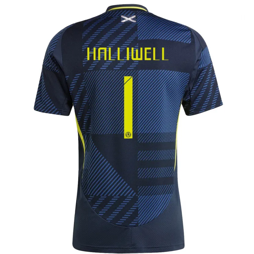 Danxen Męski Szkocja Alfie Halliwell #1 Ciemny Niebieski Domowa Koszulka 24-26 Koszulki Klubowe