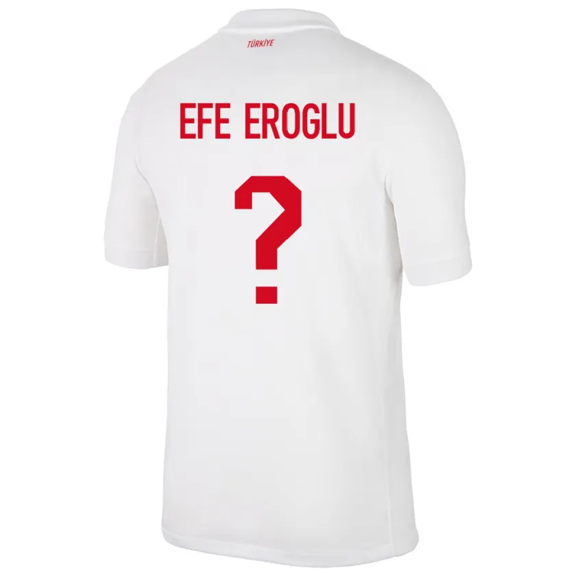 Danxen Męski Turcja Cem Efe Eroğlu #0 Biały Domowa Koszulka 24-26 Koszulki Klubowe