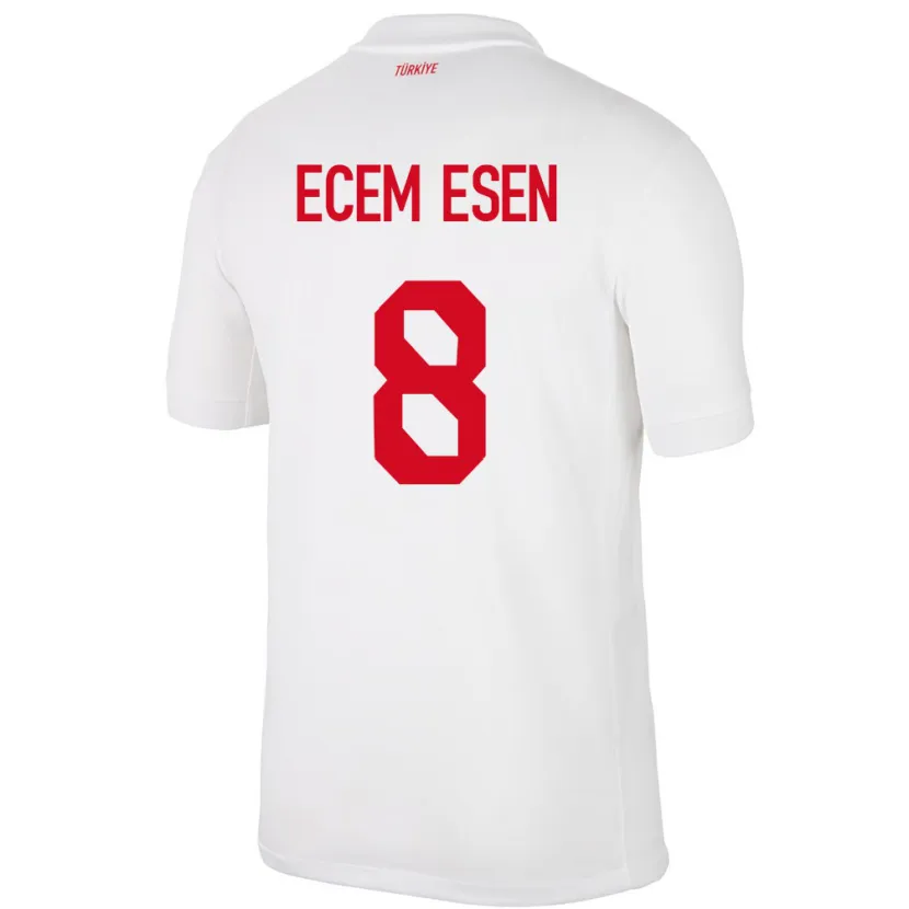 Danxen Męski Turcja Emine Ecem Esen #8 Biały Domowa Koszulka 24-26 Koszulki Klubowe