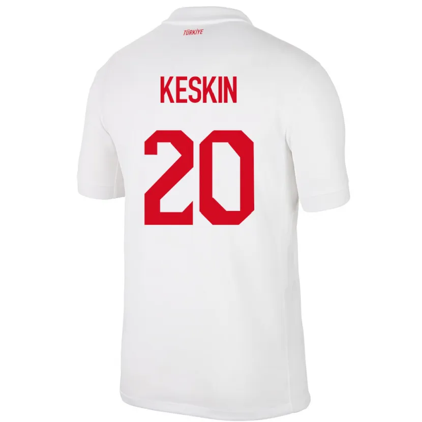Danxen Męski Turcja Elif Keskin #20 Biały Domowa Koszulka 24-26 Koszulki Klubowe
