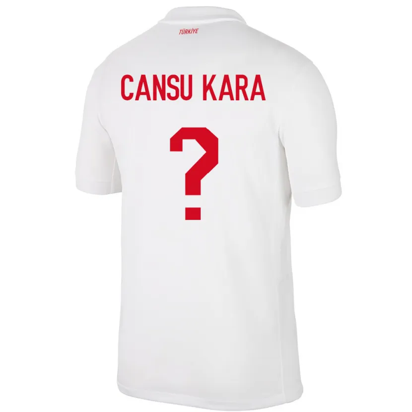 Danxen Męski Turcja İlayda Cansu Kara #0 Biały Domowa Koszulka 24-26 Koszulki Klubowe