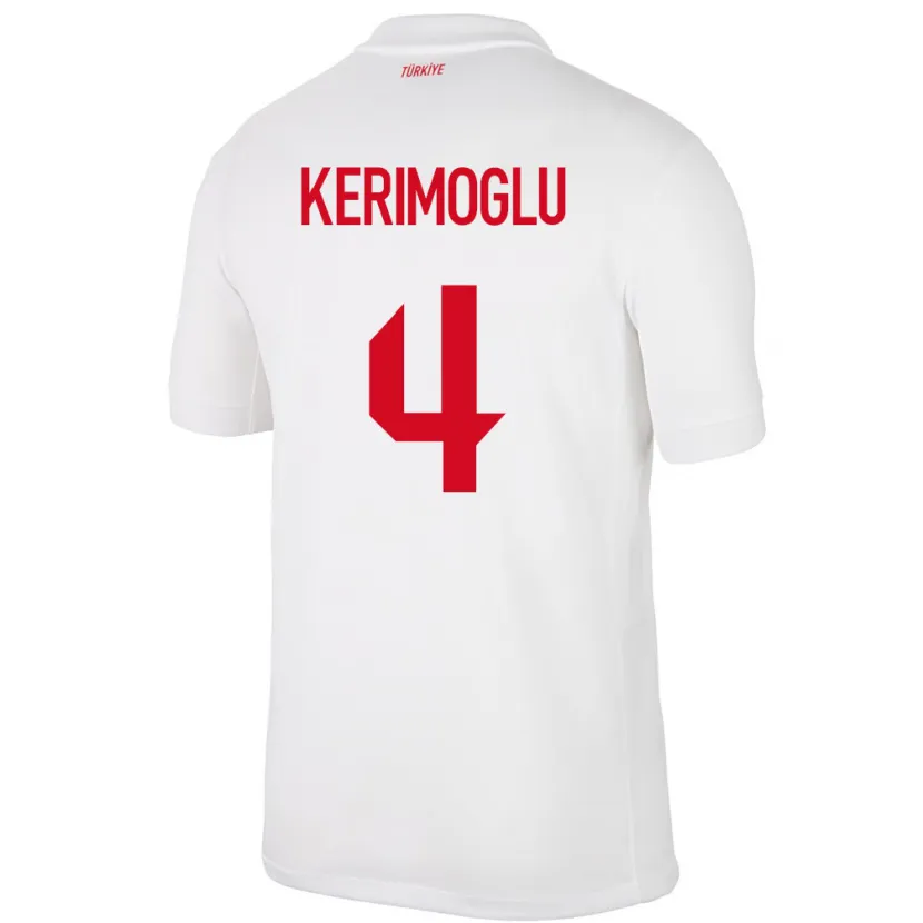 Danxen Męski Turcja Zeynap Kerimoğlu #4 Biały Domowa Koszulka 24-26 Koszulki Klubowe