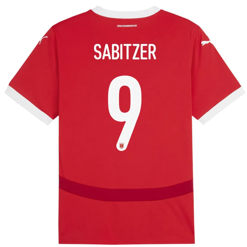Danxen Męski Austria Marcel Sabitzer #9 Czerwony Domowa Koszulka 24-26 Koszulki Klubowe