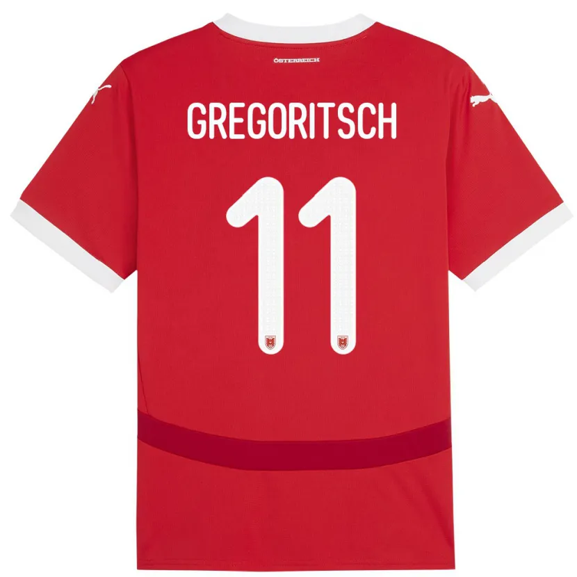 Danxen Męski Austria Michael Gregoritsch #11 Czerwony Domowa Koszulka 24-26 Koszulki Klubowe