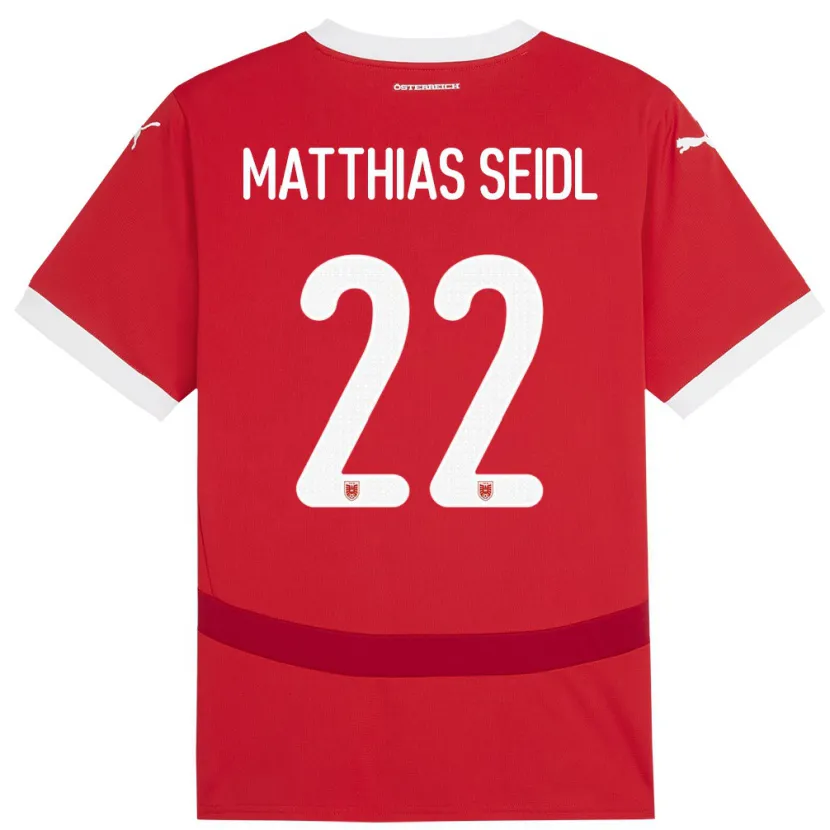 Danxen Męski Austria Matthias Seidl #22 Czerwony Domowa Koszulka 24-26 Koszulki Klubowe