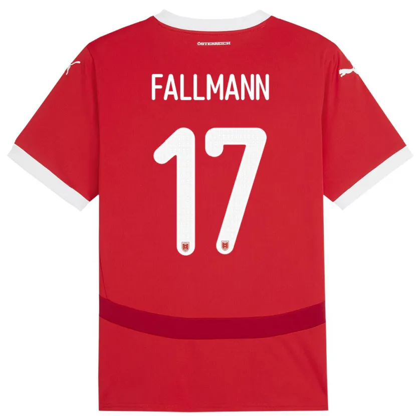Danxen Męski Austria Pascal Fallmann #17 Czerwony Domowa Koszulka 24-26 Koszulki Klubowe