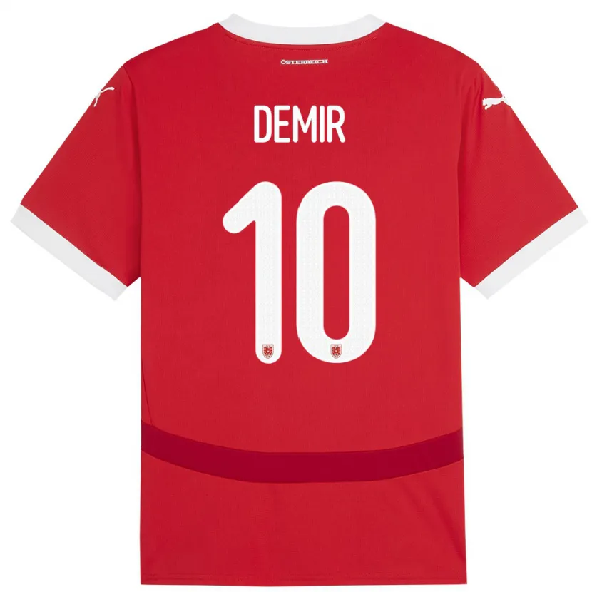 Danxen Męski Austria Yusuf Demir #10 Czerwony Domowa Koszulka 24-26 Koszulki Klubowe
