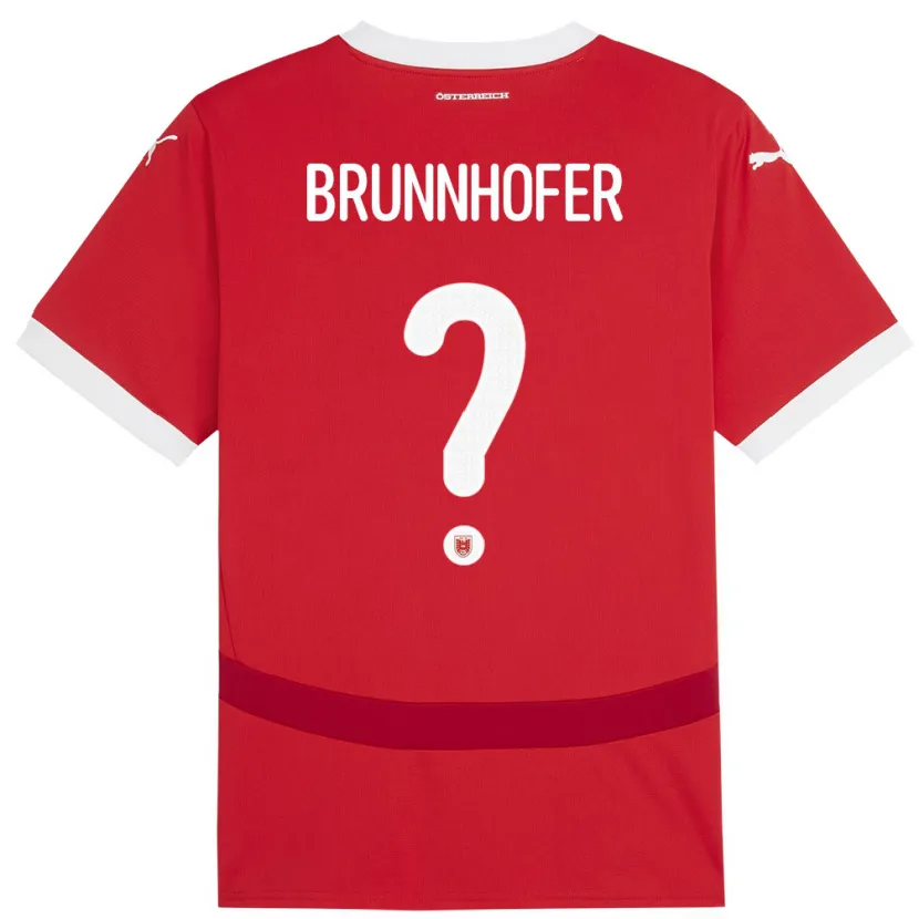 Danxen Męski Austria Jakob Brunnhofer #0 Czerwony Domowa Koszulka 24-26 Koszulki Klubowe