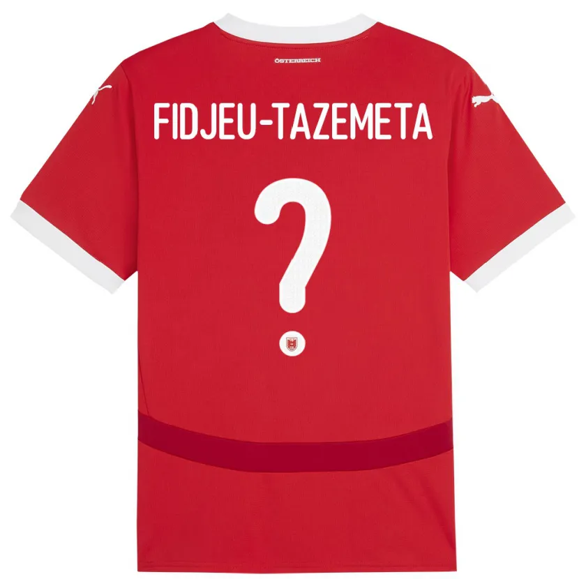 Danxen Męski Austria Thierry Fidjeu-Tazemeta #0 Czerwony Domowa Koszulka 24-26 Koszulki Klubowe