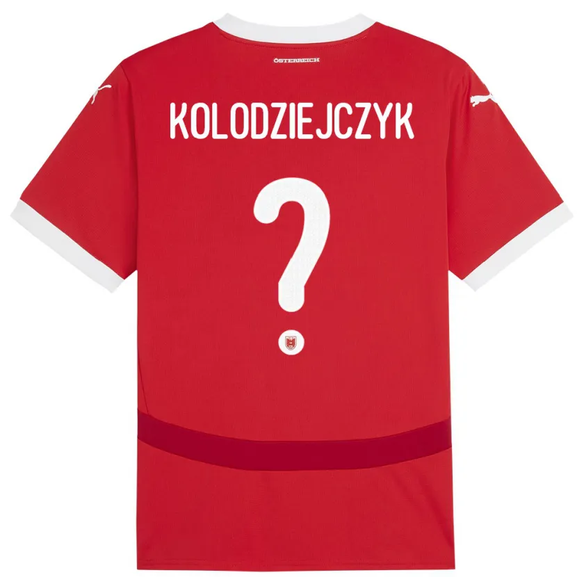 Danxen Męski Austria Marek Kolodziejczyk #0 Czerwony Domowa Koszulka 24-26 Koszulki Klubowe