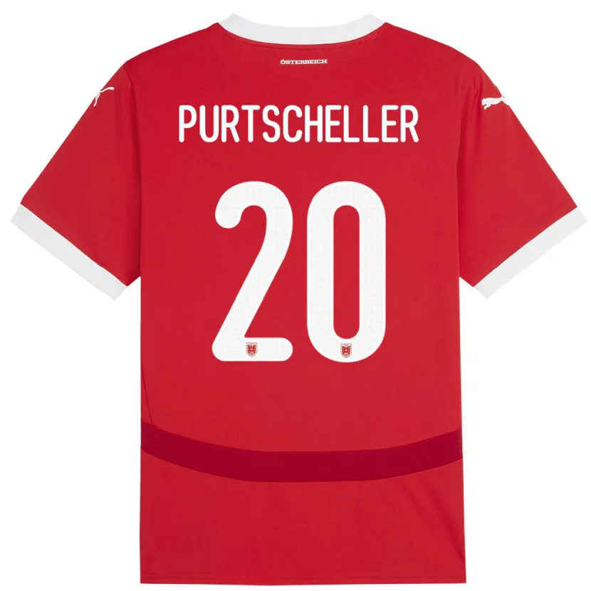 Danxen Męski Austria Lilli Purtscheller #20 Czerwony Domowa Koszulka 24-26 Koszulki Klubowe