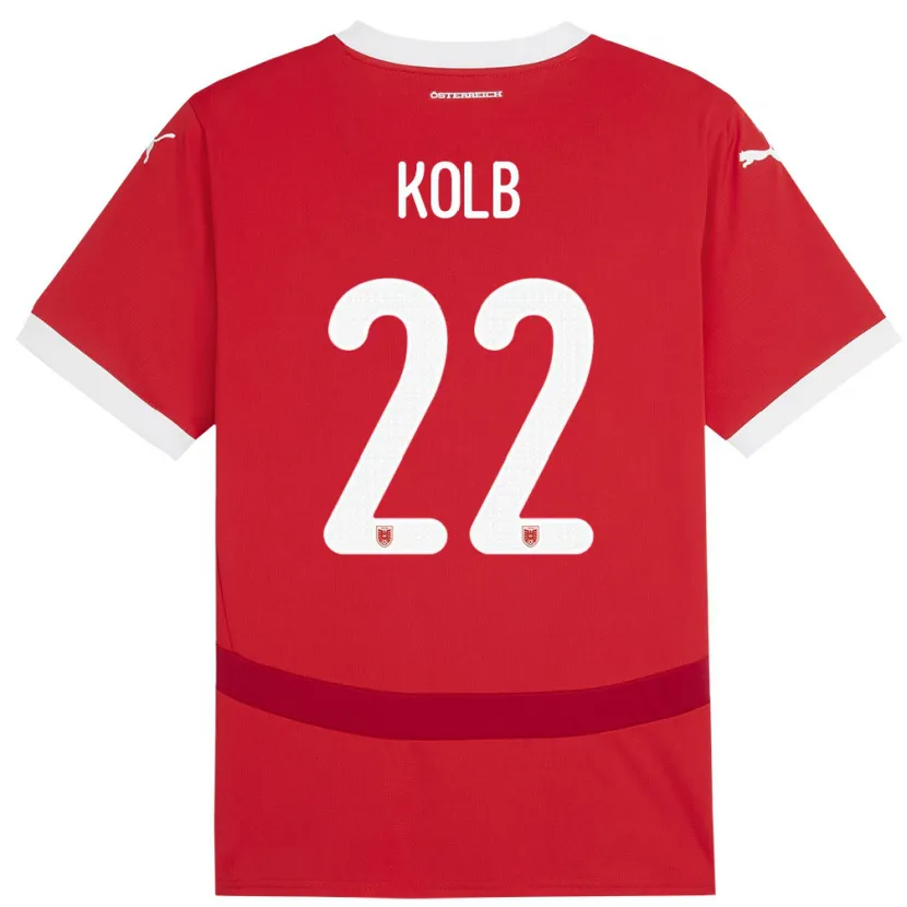 Danxen Męski Austria Lisa Kolb #22 Czerwony Domowa Koszulka 24-26 Koszulki Klubowe