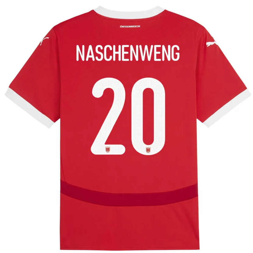 Danxen Męski Austria Katharina Naschenweng #20 Czerwony Domowa Koszulka 24-26 Koszulki Klubowe