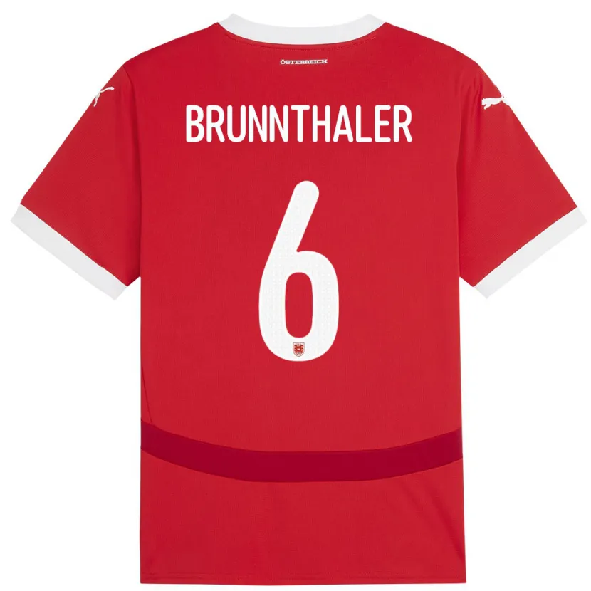Danxen Męski Austria Melanie Brunnthaler #6 Czerwony Domowa Koszulka 24-26 Koszulki Klubowe