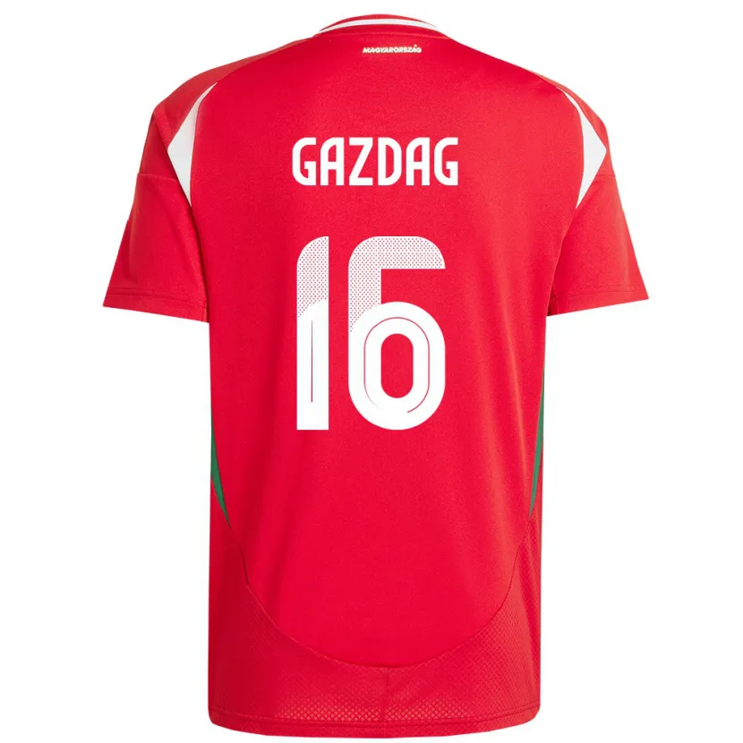 Danxen Męski Węgry Dániel Gazdag #16 Czerwony Domowa Koszulka 24-26 Koszulki Klubowe