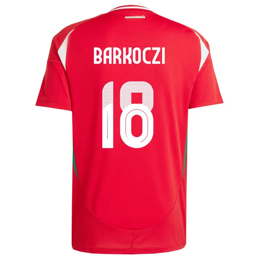 Danxen Męski Węgry Barnabás Barkóczi #18 Czerwony Domowa Koszulka 24-26 Koszulki Klubowe