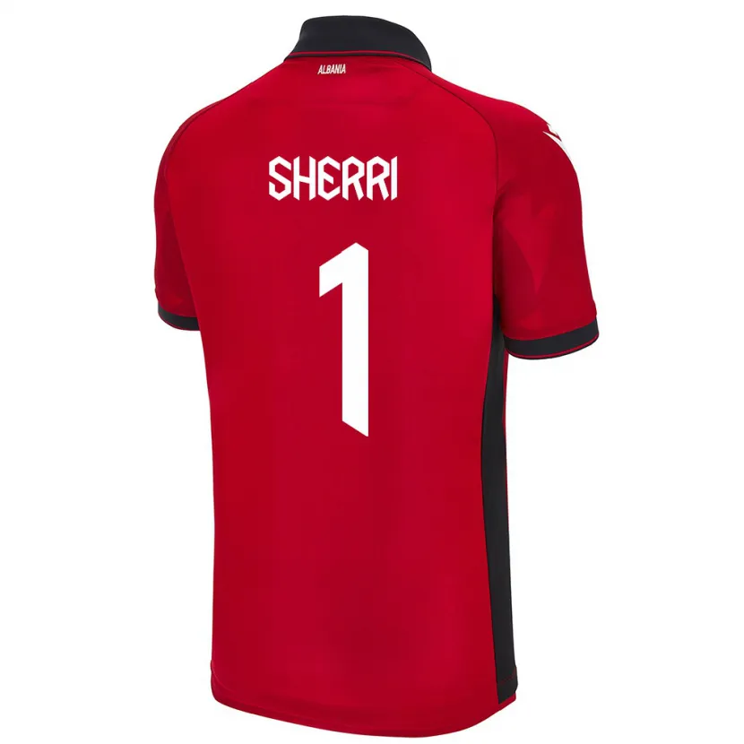 Danxen Męski Albania Alen Sherri #1 Czerwony Domowa Koszulka 24-26 Koszulki Klubowe