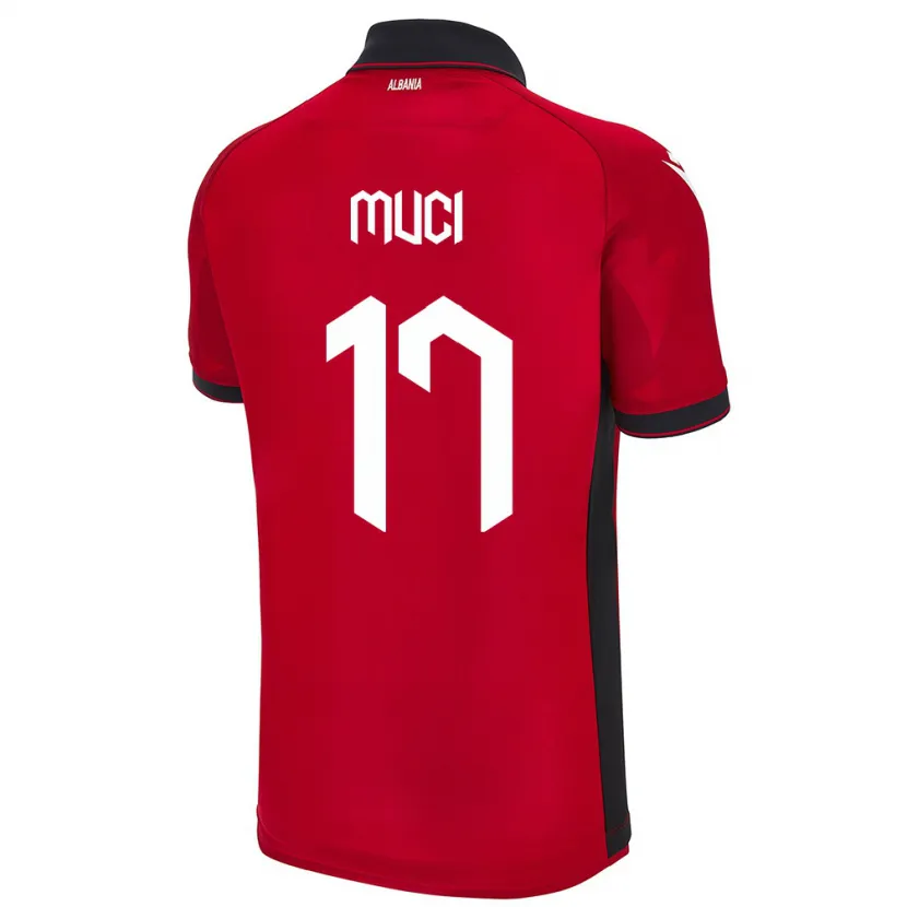 Danxen Męski Albania Ernest Muci #17 Czerwony Domowa Koszulka 24-26 Koszulki Klubowe