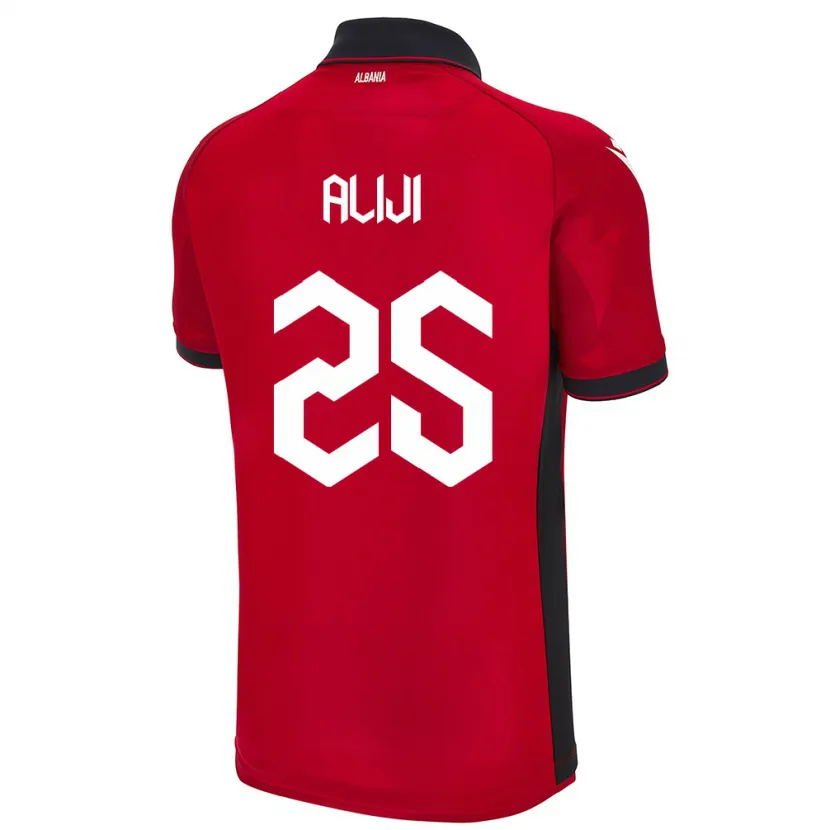 Danxen Męski Albania Naser Aliji #25 Czerwony Domowa Koszulka 24-26 Koszulki Klubowe