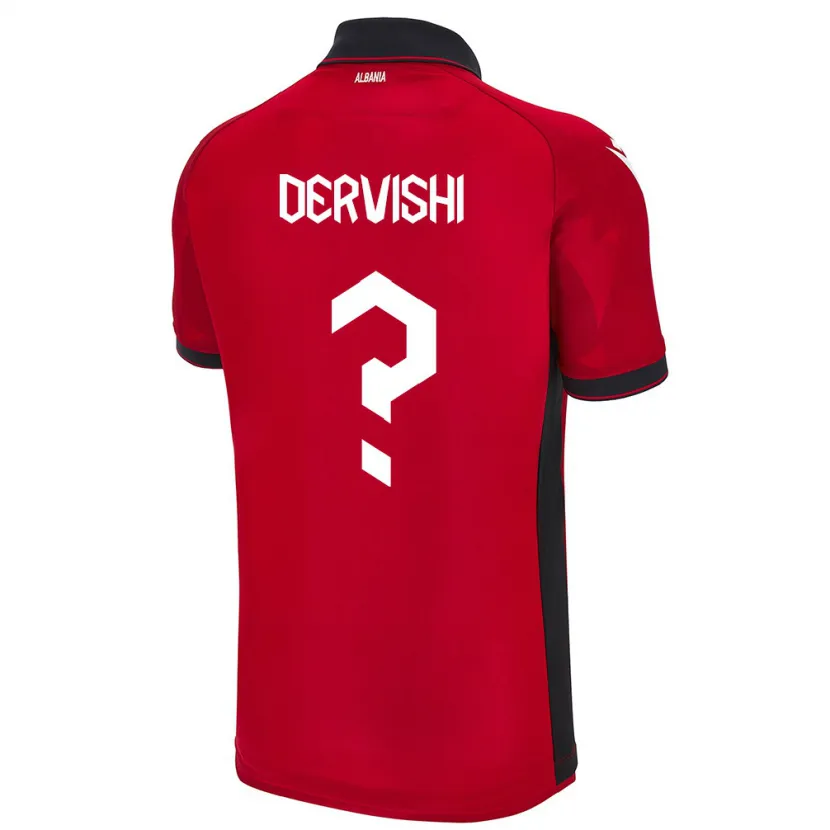 Danxen Męski Albania Amarildo Dervishi #0 Czerwony Domowa Koszulka 24-26 Koszulki Klubowe
