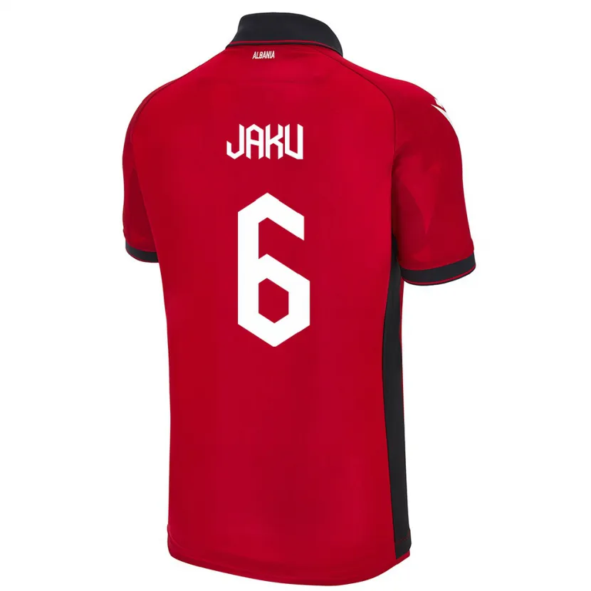 Danxen Męski Albania Jordi Jaku #6 Czerwony Domowa Koszulka 24-26 Koszulki Klubowe