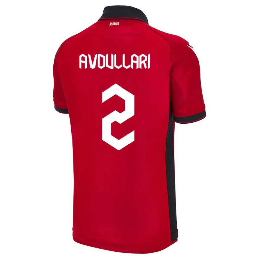 Danxen Męski Albania Davide Avdullari #2 Czerwony Domowa Koszulka 24-26 Koszulki Klubowe