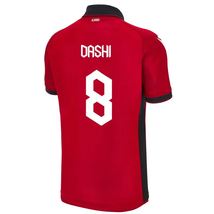 Danxen Męski Albania Matteo Dashi #8 Czerwony Domowa Koszulka 24-26 Koszulki Klubowe