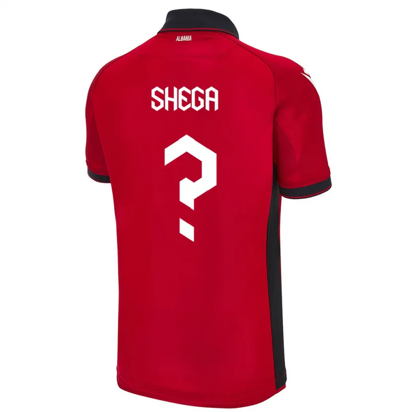 Danxen Męski Albania Xhoni Shega #0 Czerwony Domowa Koszulka 24-26 Koszulki Klubowe