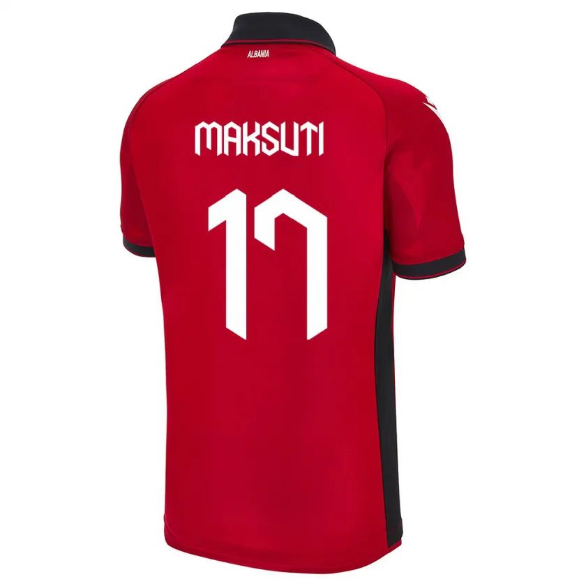 Danxen Męski Albania Kristina Maksuti #17 Czerwony Domowa Koszulka 24-26 Koszulki Klubowe