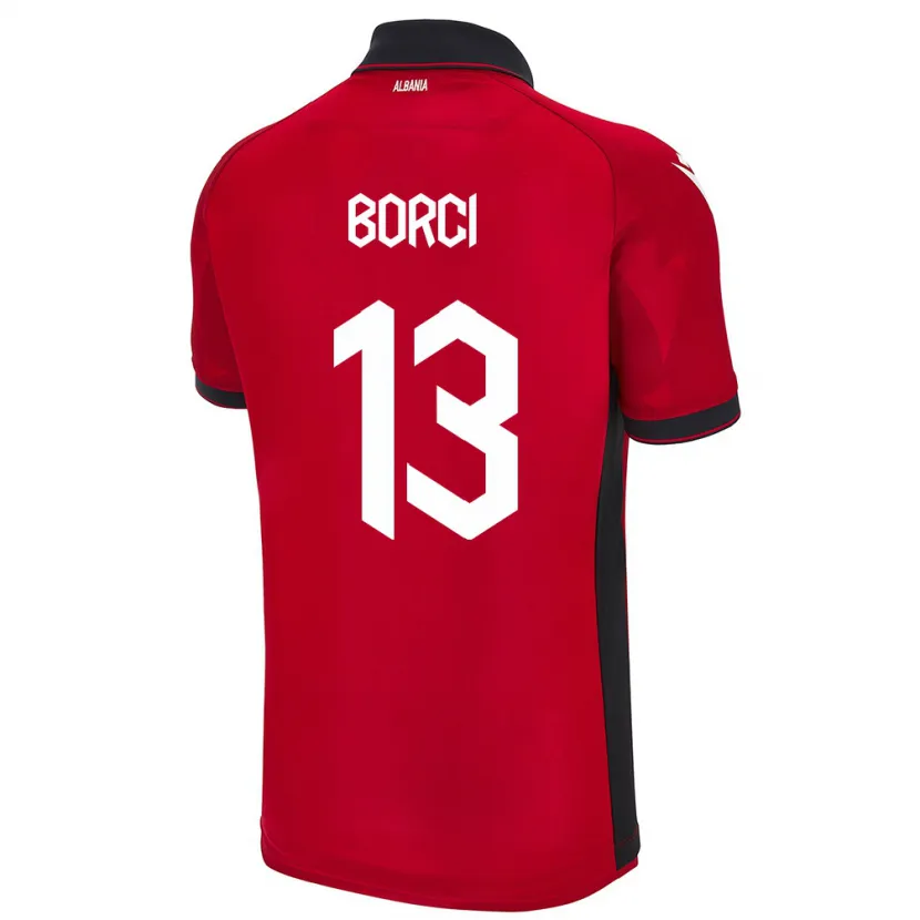 Danxen Męski Albania Klaudia Borci #13 Czerwony Domowa Koszulka 24-26 Koszulki Klubowe