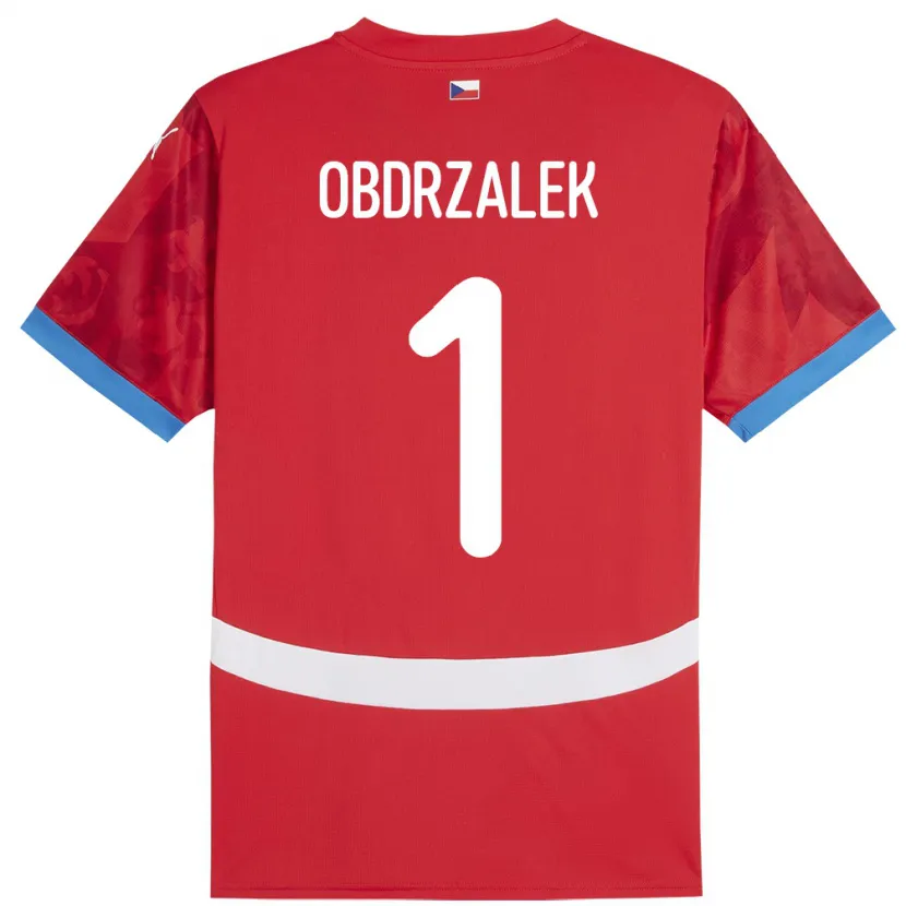 Danxen Męski Czechy Marek Obdrzalek #1 Czerwony Domowa Koszulka 24-26 Koszulki Klubowe