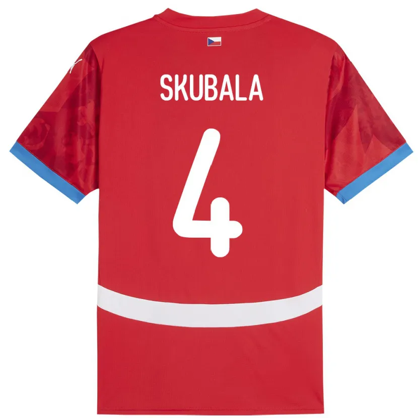 Danxen Męski Czechy Tomas Skubala #4 Czerwony Domowa Koszulka 24-26 Koszulki Klubowe