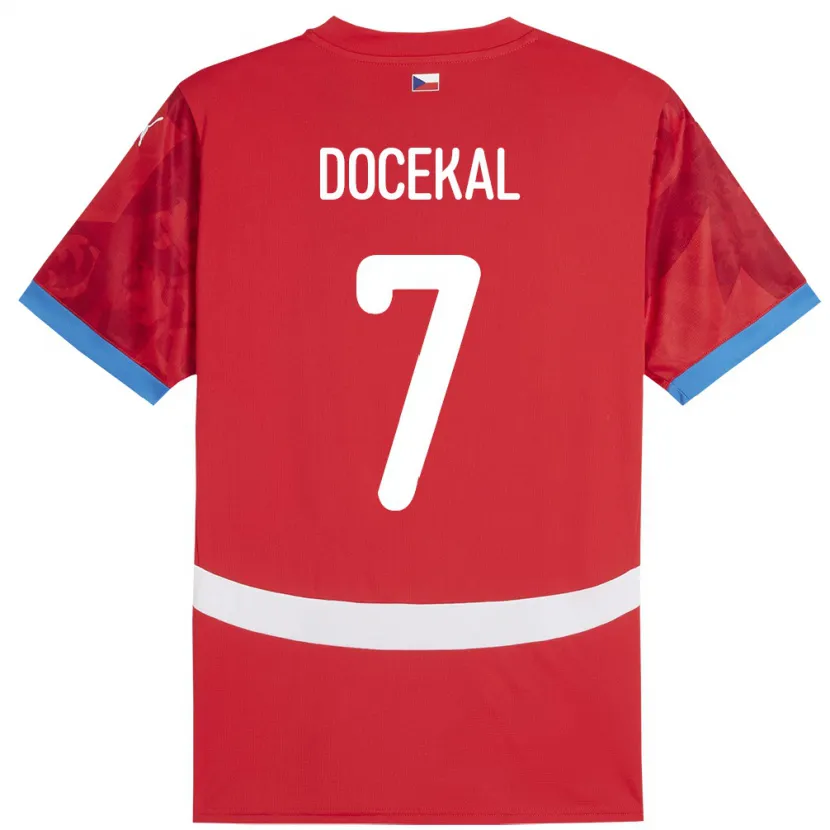 Danxen Męski Czechy Tomas Docekal #7 Czerwony Domowa Koszulka 24-26 Koszulki Klubowe